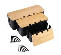 Azyvum Set da 3 scatola cavi, scatola nascondi cavi, Scatola di gestione dei cavi, Organizer per scatola di gestione dei cavi, Scatola di gestione per nascondere I cavi sciolti, per nascondere i cavi