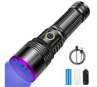 Azyvum Torcia UV LED,Lampada UV in Metallo 365 nm, Torcia Ultravioletti a Luce Nera IPX4 Impermeabile per Rilevatore di Urina di Cane/Gatto, Cosmetici,Resina,Carte di Controllo e Banconote