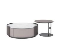 AZZAZETES Tavolino da Salotto Set di tavolini da caffè e tavolini laterali con pannello in pelle, tavolino rotondo di lusso for soggiorno, for piccoli appartamenti Tavolino Laterale per Divano