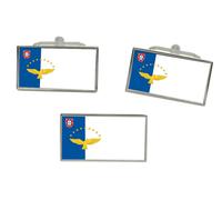 Azzorre Açores (Portogallo) Bandiera Gemelli E Fermacravatta Set