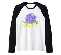 Azzorre Ortensia Flower Island Portogallo Souvenir Vintage Maglia con Maniche Raglan