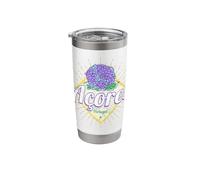Azzorre Retro Ortensia Flower Island Portogallo Souvenir Bicchiere termico in acciaio inox doppia parete