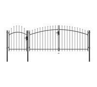 Azzrora Cancello Giardino Esterno, Cancello Esterno, Cancelletto Giardino, Cancelli in Ferro, Cancello Giardino, Cancello Pedonale, Cancello da Giardino in Acciaio 2x4 m Nero