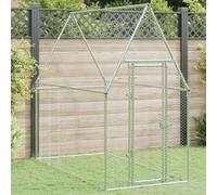 Azzrora Pollaio per Galline, Casetta per Galline da Esterno, Pollaio per Galline Ovaiole da Esterno, Pollaio da Esterno, Gabbia per Galline, Pollaio Argento 200x100x190 cm in Acciaio Zincato