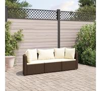 Azzrora Set di mobili da giardino in rattan, per terrazze, balconi, divani, lounge e lounge, in rattan, per balconi, divani, con cuscino, colore marrone, 3-TLG-Type-4