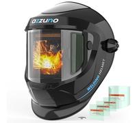 AZZUNO Casco per saldatura auto oscurante, grande visualizzazione 3,94 "× 3,82" con vista laterale 4,97 "× 3,8", maschera per saldatura ad energia solare con ampia ombra 4/5-8/9-13 per TIG/MIG