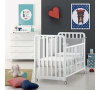 Azzurra Design Lettino Trasformabile Glam Uno X 9 Bianco Con Set Tessile Glam Luce