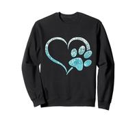 Azzurro colorato Cane Zampa Stampa Cuore Amore Verde Menta Felpa