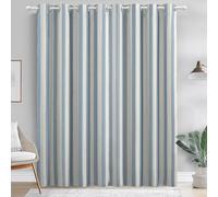 Azzurro Tende Oscuranti per Protezione della Privacy, Oscuranti a Occhielli Strisce Vintage Classiche Da Circo Stampato - Facili da Lavare per Casa o Ufficio, L 75 x A 166 cm (2 Pannelli)