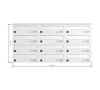 B-01 12 sistema di cassette per le lettere da parete in acciaio inox V2A