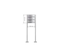 B-01 3 Acciaio inox V2A Sistema di cassette per le lettere con piastra di base