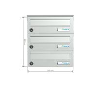 B-01 3 sistema di cassette per le lettere da parete in acciaio inox V2A