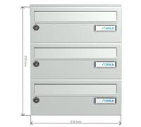 B-015 3 sistema di cassette per le lettere da parete in acciaio inox V2A