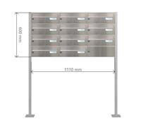 B-016 11 Acciaio inox V2A Sistema di cassette per le lettere con piastra di base