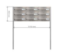 B-016 9 Acciaio inox V2A Sistema di cassette per le lettere per la posa nel calcestruzzo