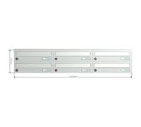 B-017 6 sistema di cassette per le lettere da parete in acciaio inox V2A