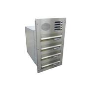 B-042 Sistema di cassette postali a muro a 4 elementi in acciaio inox con schermo citofonico