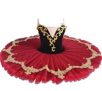 B,110, Vestito da Ballo per Ragazze con tutù e Canotta con Scollo a V Senza Maniche per Feste da Ballo Abito da Balletto