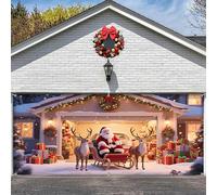 B,13 x 6ft/4 x 1,8 m, striscione natalizia per porta del garage, grande decorazione natalizia per esterni, impermeabile, riutilizzabile, sfondo da parete per casa, giardino, feste e scatole
