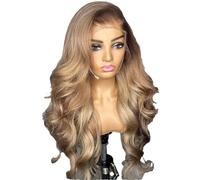 B 13X4 Transparent Lace Front Human Hair Wig Brown Root Body Wave Ash Blonde 5X5 Closure Wig Pre Plucked