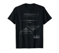 B-2 Spirit Stealth Bomber Tech Disegno Aereo Militare Maglietta