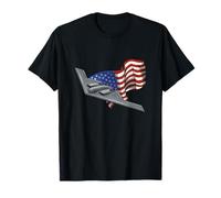 B-2 Stealth Bomber Aircraft Enthusiasts Bandiera Americana Maglietta