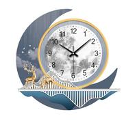 B,50cm,Orologio da Parete Creativo con Luce, Orologio da Parete di Sfondo del Soggiorno Murale, Decorazione murale del Paesaggio a LED per Interni con LED per la casa, L'Ufficio