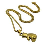 B.a.u.q.o.o. Ciondolo Guantone Boxe Collana Uomo Colore Oro Apollo Creed Forte Personalità Accessori Auto Ciondoli per specchietto Idea Regalo Uomo