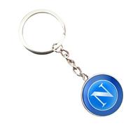B.a.u.q.o.o. Portachiavi Napoli in Metallo e Vetro Cabochon Colore Argento Gadget Azzurri Uomo Donna in Grazioso Astuccio Colore Unicorno Taglia Unica Accessori Auto Idea regalo