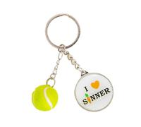 B.a.u.q.o.o. Portachiavi Sinner Tennis Gadget Sport Pallina da Tennis Portachiavi Uomo Donna Idea Regalo Tifosi del Grande Campione Italiano Numero Uno del Mondo
