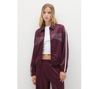 B.ANGEL, Felpa In Misto Cotone Rossa Regular Fit Con Zip, Donna, Rosso, Taglia: S