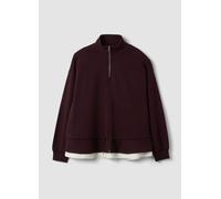 B.ANGEL, Half-zip Viola In Misto Cotone A Strati Regular Fit, Donna, Viola, Taglia: L