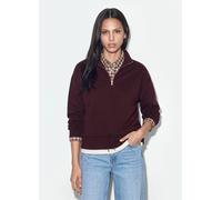 B.ANGEL, Half-zip Viola In Misto Cotone A Strati Regular Fit, Donna, Viola, Taglia: XL
