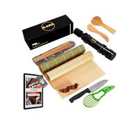 B-ARS Kit Sushi Completo Con Bazooka Esterille In Bambù Coltello Antiaderente Paletta Riso Palettina Palillos Set Utensili Per Fare Sushi A Casa Adatto A Principianti Professionisti.