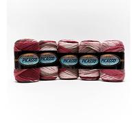 B.B.B Filati - Picasso - Filato 100% Acrilico Sfumato Ideale per Capi di Maglieria e Scialli Colorati per Ferri: 3.50/4.00 o Uncinetto: 4.50 5pz 500 gr Misto Rosso 902