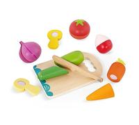B.- B.Toys Chop 'n' Play 45565-Verdura da Gioco in Legno, con Tagliere e Coltello a Prova, Adatta per Bambini dai 2 Anni in su, Multicolore, One Size, BX2117Z