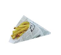 B BALSAT Cono per fritti antigrasso 210x205x280 mm. Cono per patatine fritte Involucro in cono per fritti, per inviare cibo, take away, cuoci fritti, carta antigrasso - 200 pz.