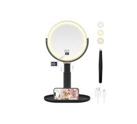 B Beauty Planet Specchio ingranditore 30X/1X con display a LED, nero