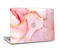 B BELK Compatibile con MacBook Air 13 Pollici Case 2021, MacBook Air Case 2020 2019 2018 A2337 M1 A2179 A1932 Touch ID Retina Display, Laptop Hard Shell Case, Rosa Oro Marmo
