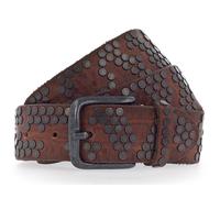 b.belt 40 mm Full Leather Belt With Mixed Rivets W95 Mid Brown