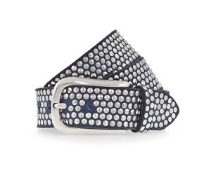 b.belt Cintura borchiata in pelle 100 cm blu