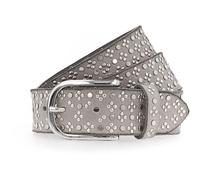 b.belt Cintura con borchie in pelle 80 cm grigio