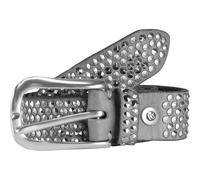 b.belt Cintura con borchie in pelle 90 cm grigio