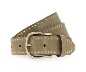 b.belt Cintura con borchie Vera Pelle 105 cm oliva