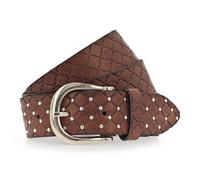 b.belt Cintura Lina con borchie dorate in pelle 75 cm marrone
