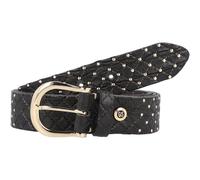 b.belt Cintura Lina con borchie dorate in pelle 75 cm nero