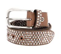 b.belt cintura Zoe Silver Stud Belt W80 Camel