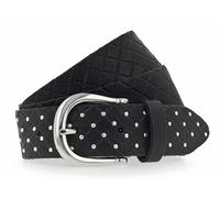 b.belt Lilou Silver Leder-Nietengürtel W90 Black