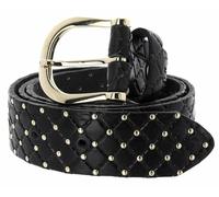 b.belt Lina Gold Leder-Nietengürtel W100 Black