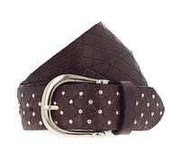 b.belt Lina Gold Leder-Nietengürtel W85 Dark Brown